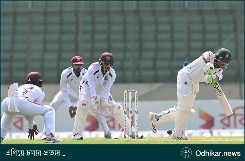 মিরপুর টেস্টে ক্যারিবীয় পেসারদের সামলে লড়ছে বাংলাদেশ, ১০২ রানে ২ উইকেট